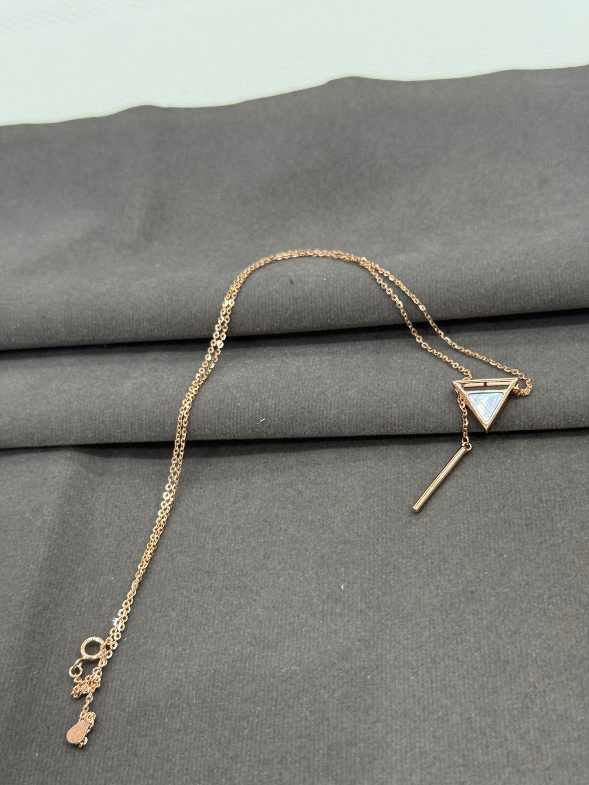 Rose Gold 92.5 Silver Triangle Minimalist Chain